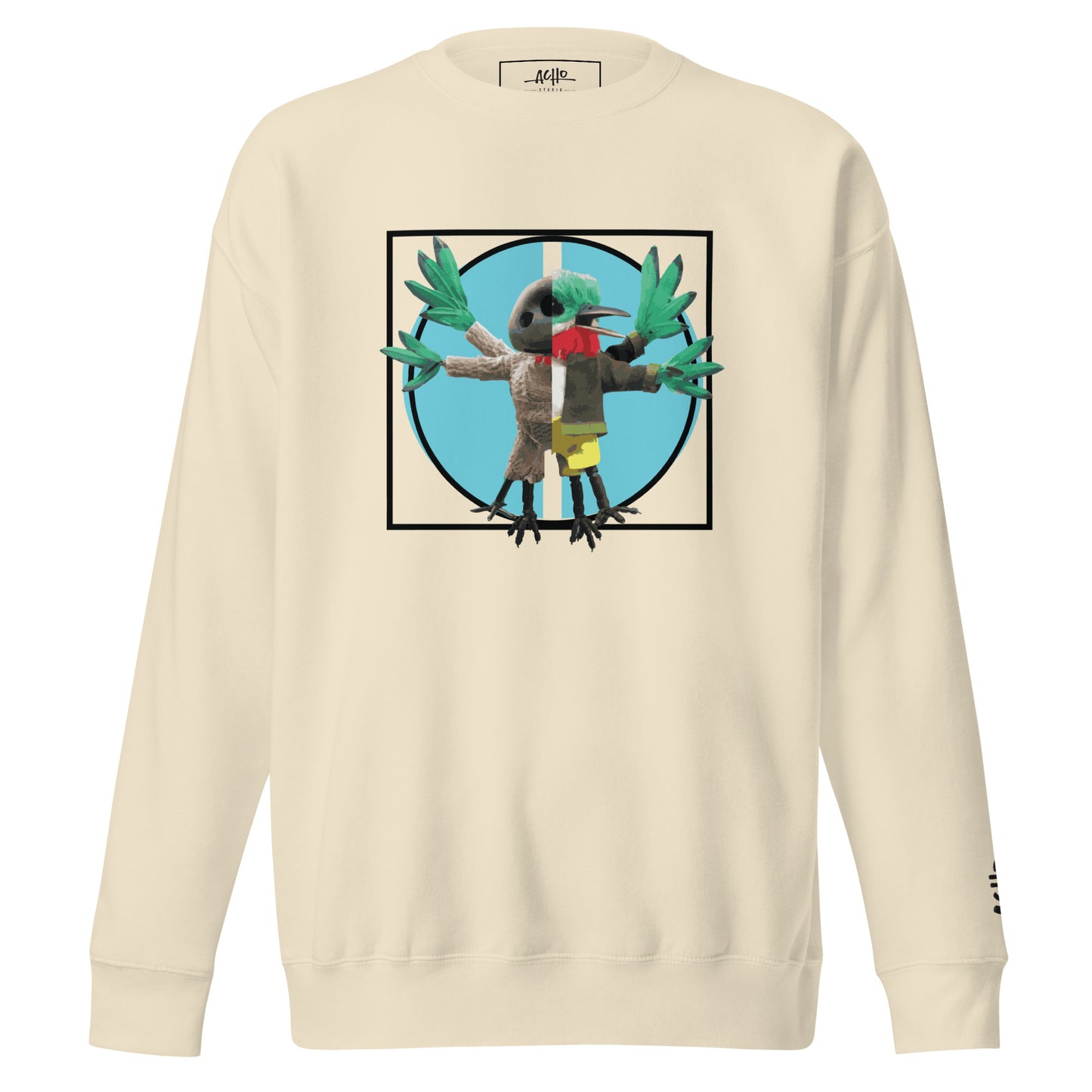 San Pedrito de Vitruvio - Unisex Premium Sweatshirt Embroidered logo sleeve